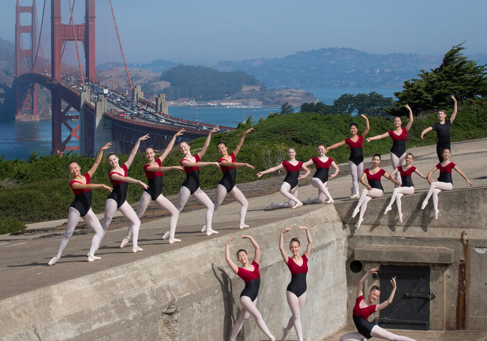 Dance Connection Palo Alto Ballet Company dancers pose for a portrait at Battery Godfrey in San Francisco, California, on September 17, 2016. (Stan Olszewski/SOSKIphoto)