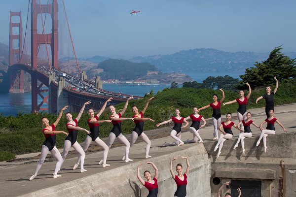 Dance Connection Palo Alto Ballet Company dancers pose for a portrait at Battery Godfrey in San Francisco, California, on September 17, 2016. (Stan Olszewski/SOSKIphoto)